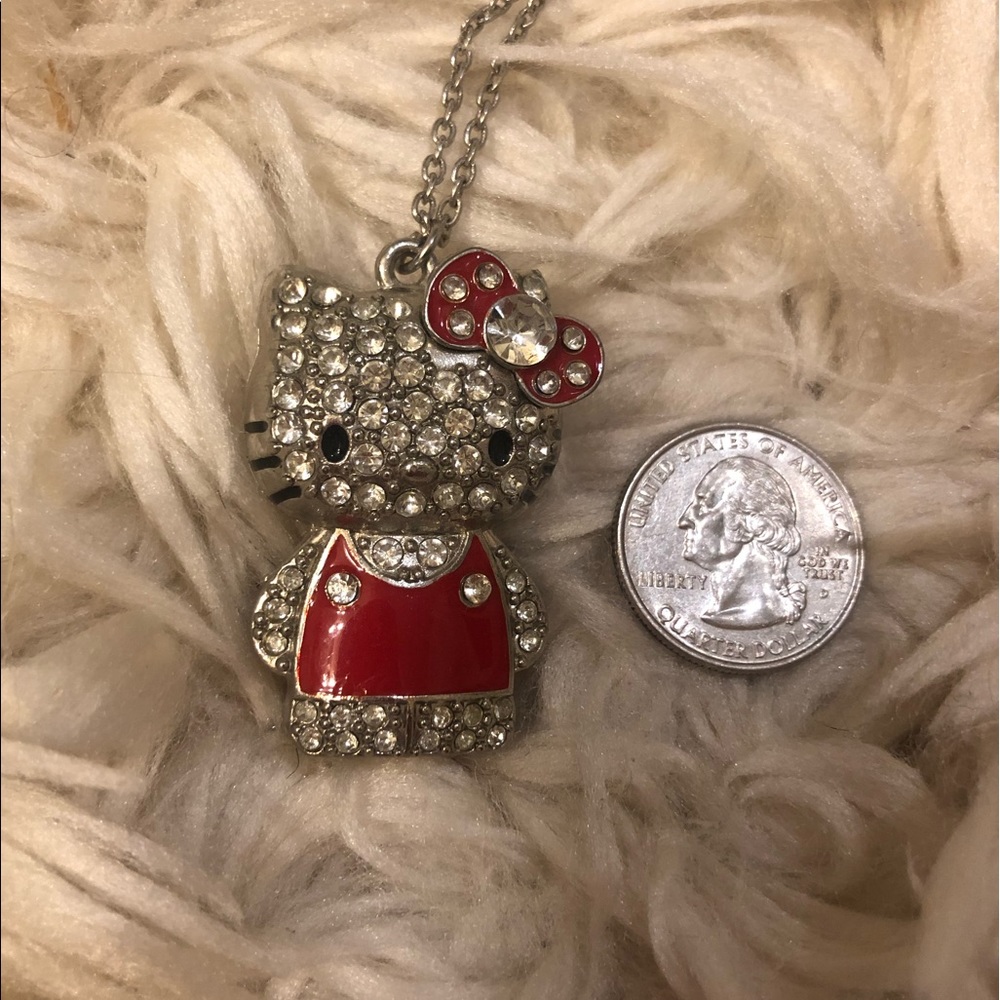 NWOT Vintage Rhinestone Hello Kitty necklace